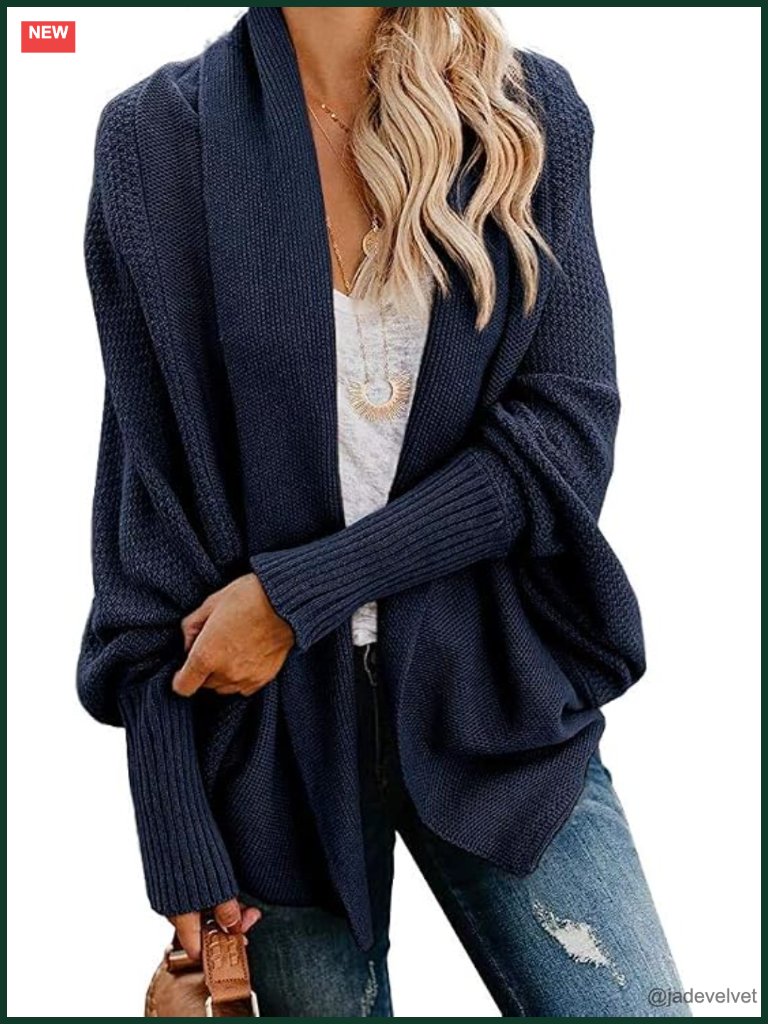 Oversized Chunky Knit Batwing Sleeve Cardigan Wrap Coat